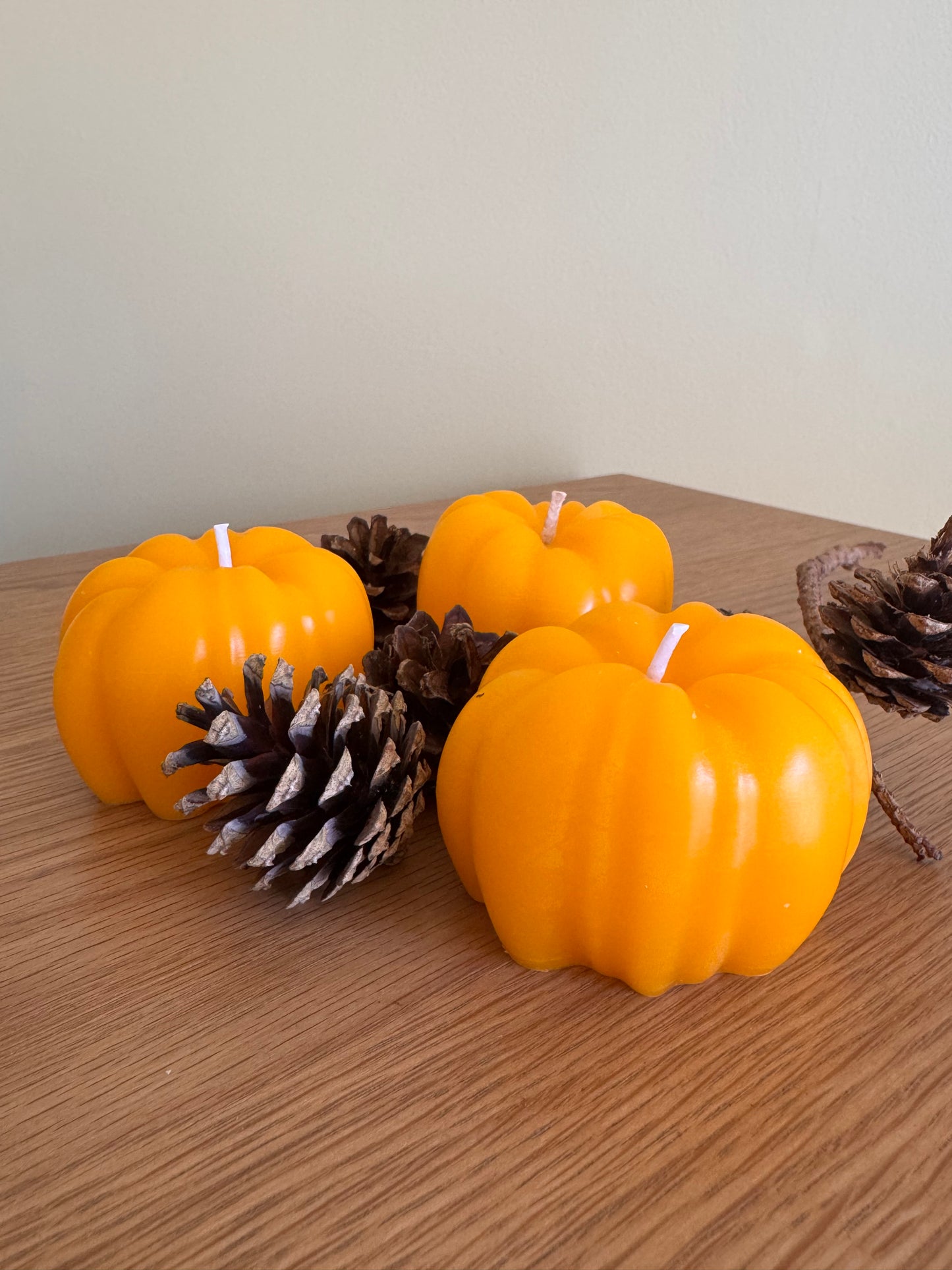 Handmade Beeswax Pumpkin Candle – Natural or Orange Scented