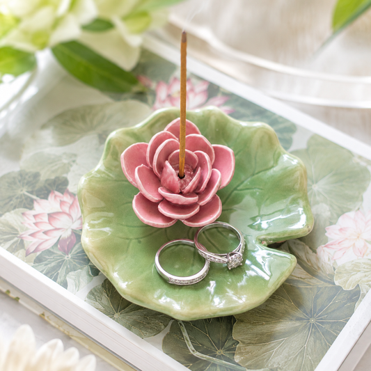 Lily Pad Trinket Dish and Incense Stick Holder