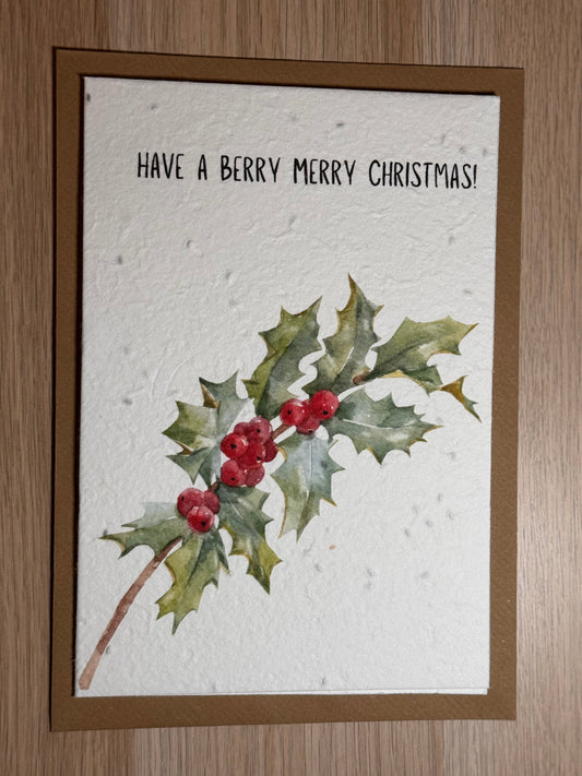 Christmas Card Have a Berry Merry Christmas