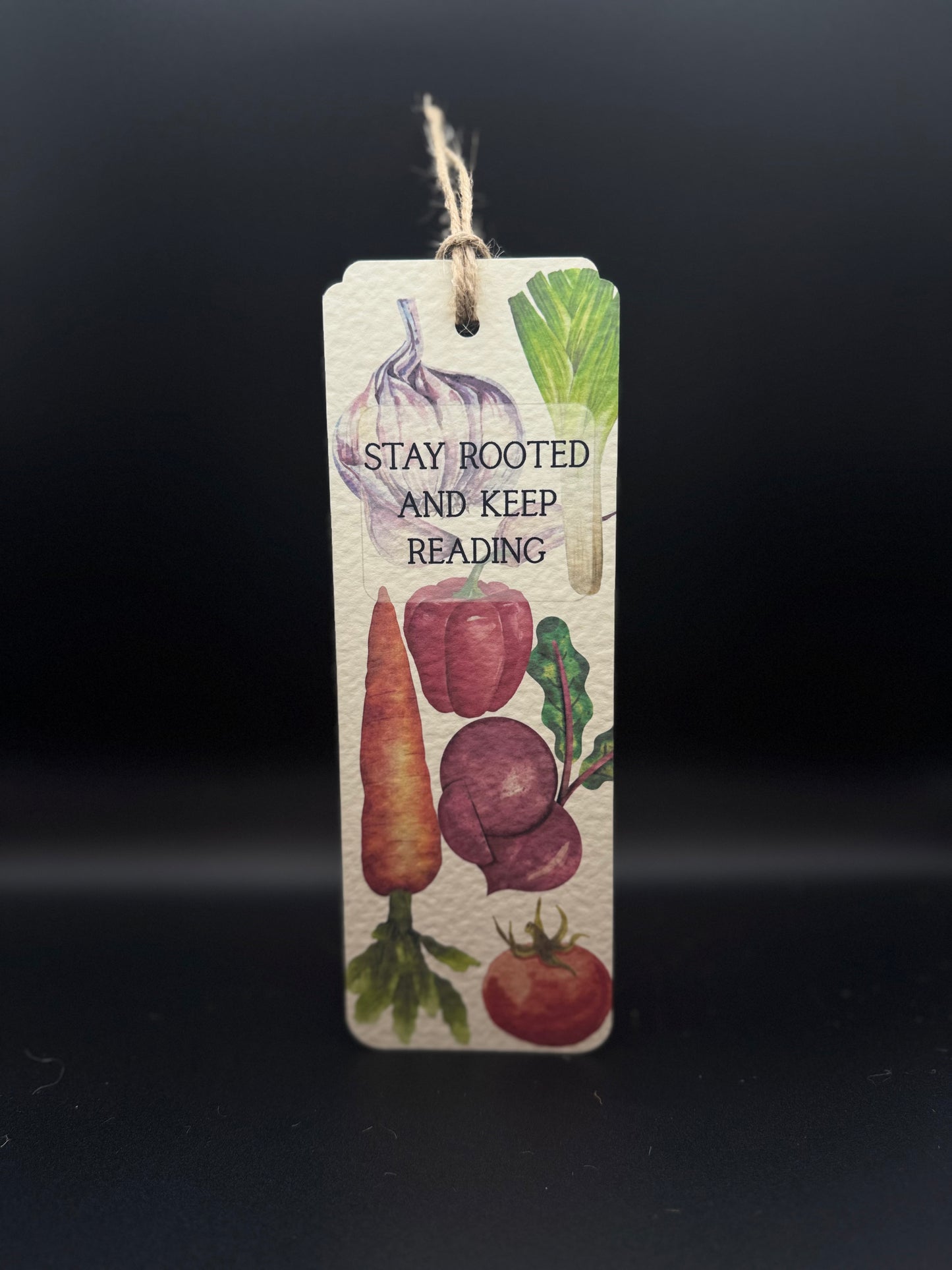Vegetable Bookmark – Handmade Garden Bookmark with Quote | “Stay Rooted and Keep Reading” Gift