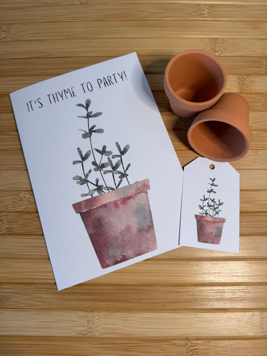 Birthday Card 'It's Thyme to party'