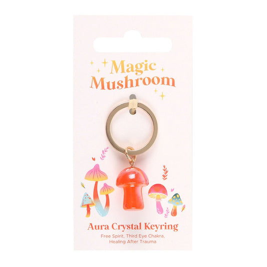 Orange Aura Crystal Keyring