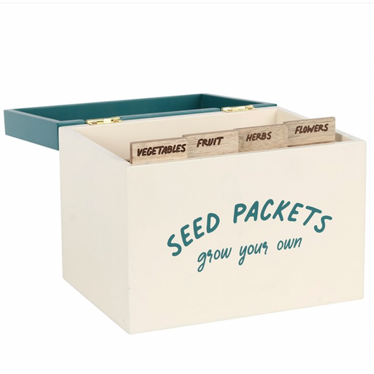 Wooden Seed Storage Box – Organize Your Garden Seeds with Rustic Farmhouse Style