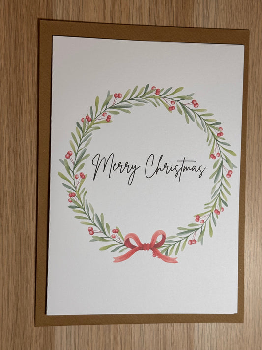 Christmas Card Merry Christmas Wreath
