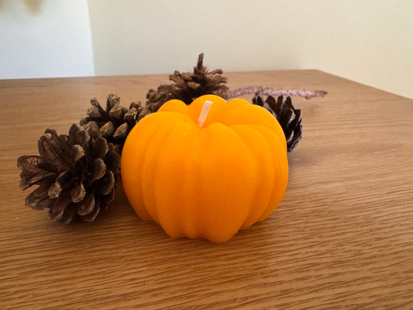 Handmade Beeswax Pumpkin Candle – Natural or Orange Scented