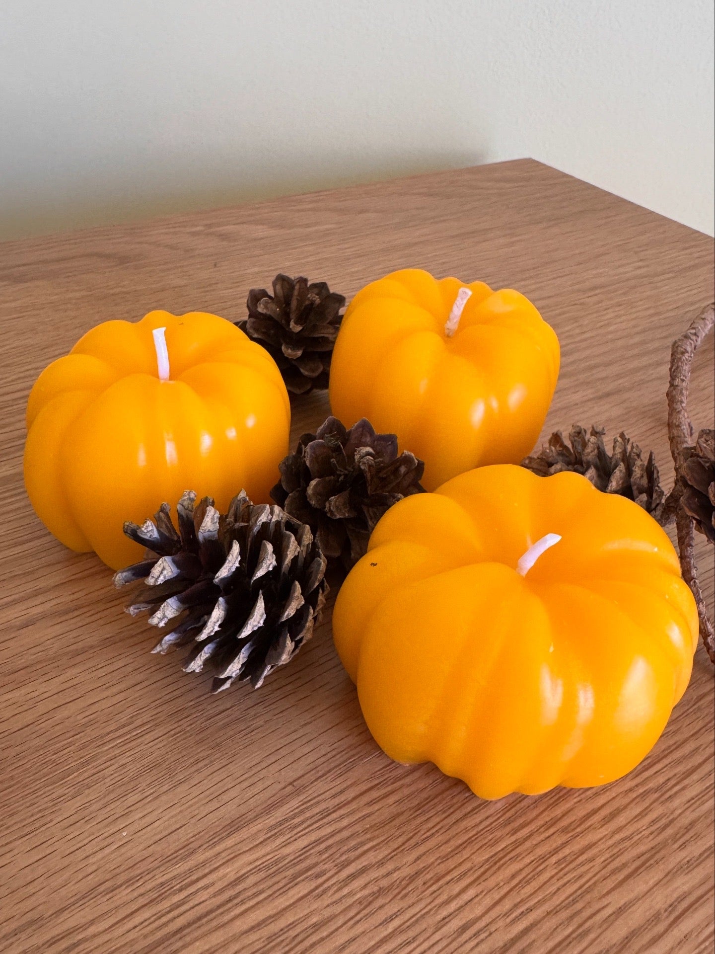 Handmade Beeswax Pumpkin Candle – Natural or Orange Scented
