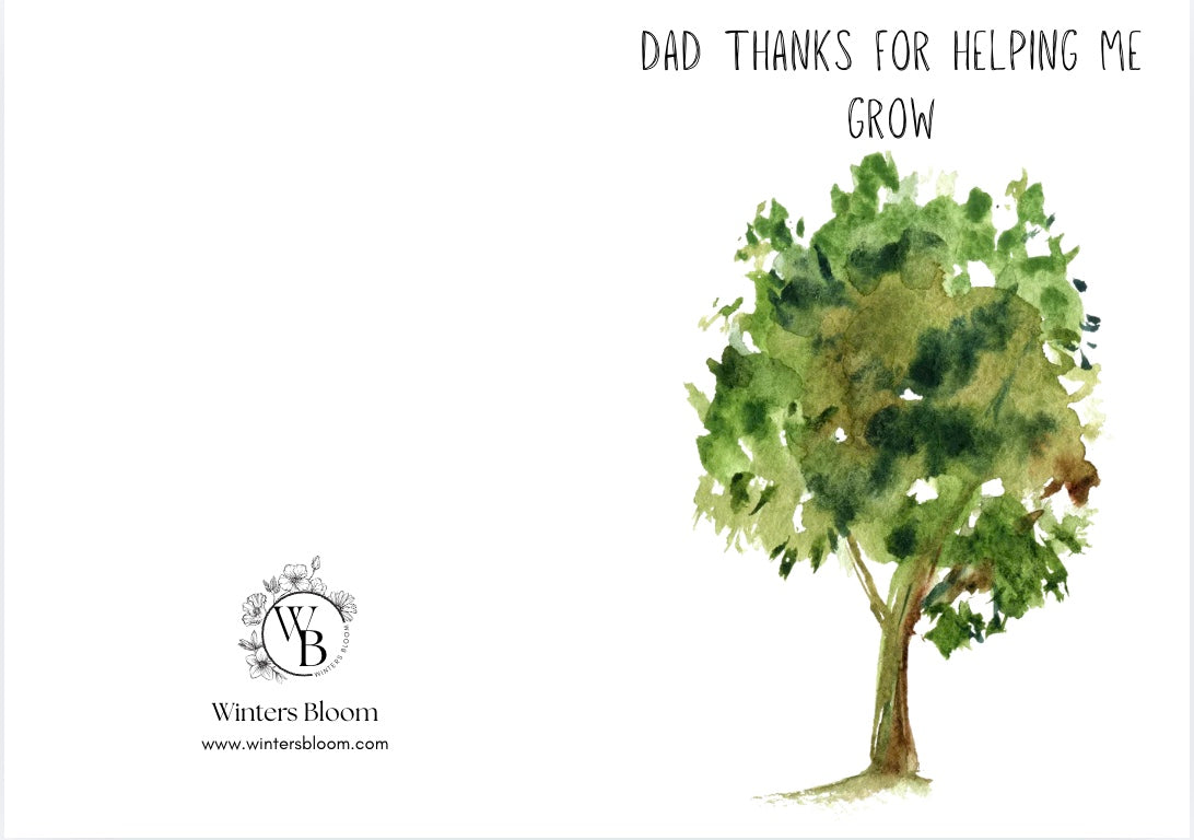 Dad, Thank You for Helping Me Grow 🌱 | Father's Day Card for Gardeners | Eco-Friendly Seeded Paper or Premium Card