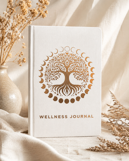 White and Rose Gold Wellbeing Journal - 120 pages - Tree of Life