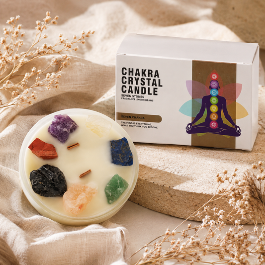 Large Chakra Crystal Candle