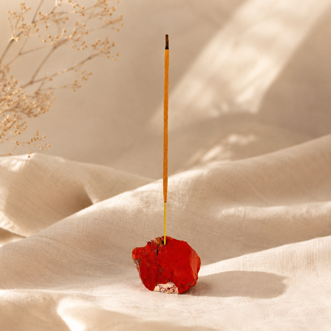 Red Jasper Crystal Incense Stick Holder