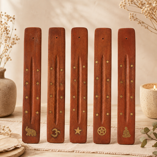 Wooden Incense Holder with Inlay