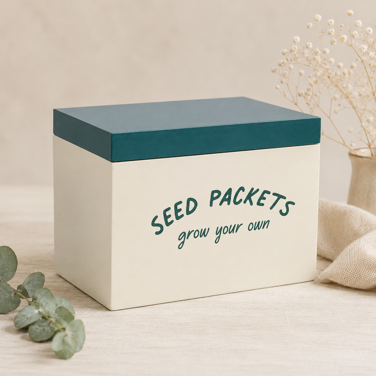Wooden Seed Storage Box – Organize Your Garden Seeds with Rustic Farmhouse Style