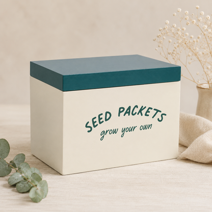 Wooden Seed Storage Box – Organize Your Garden Seeds with Rustic Farmhouse Style