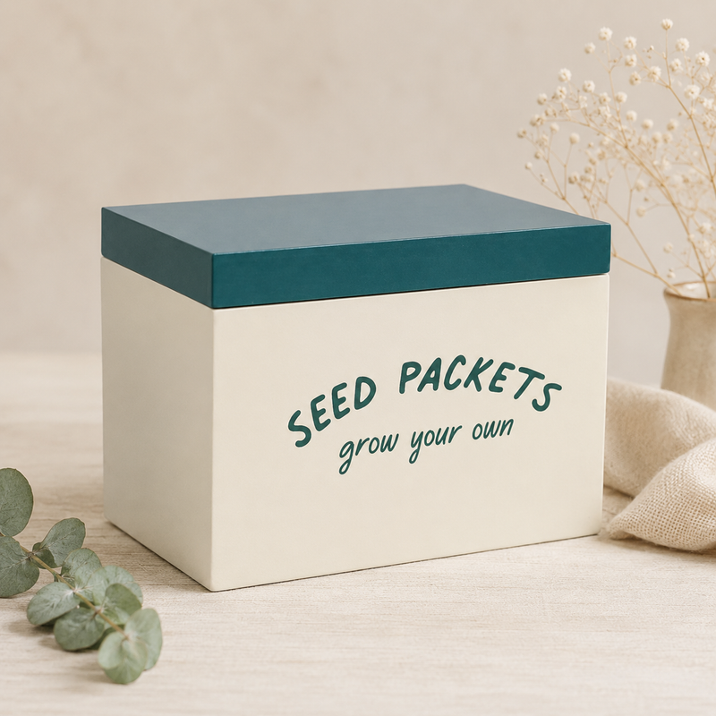 Wooden Seed Storage Box – Organize Your Garden Seeds with Rustic Farmhouse Style