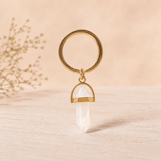 Clear Quarts Keyring