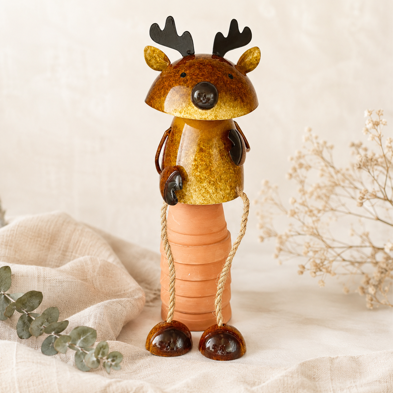 Metal Deer Garden Stake – Adjustable or Freestanding Design