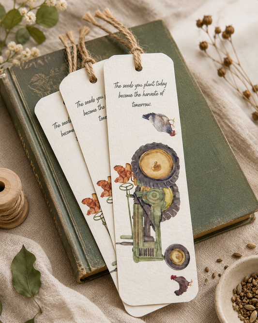 Farm-Inspired Bookmark – Handmade Rustic Bookmark with Quote | “The Seeds You Plant Today” Nature Gift