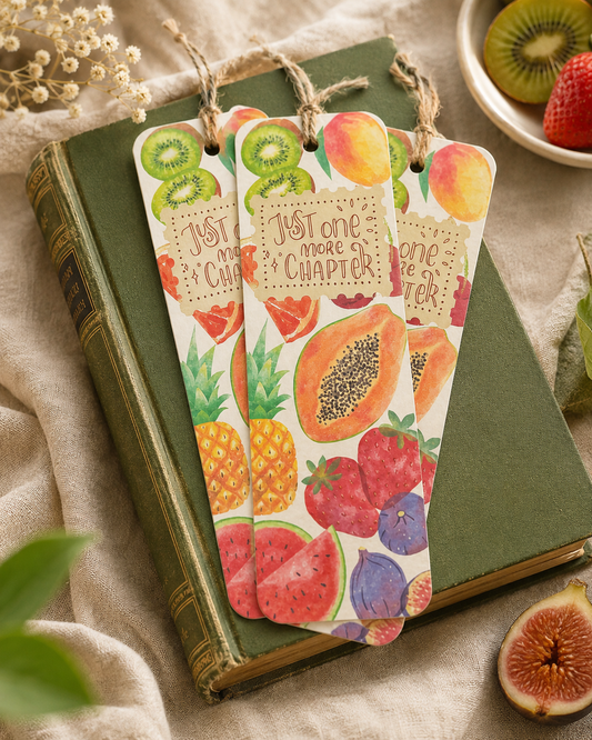 Fruit-Inspired Bookmark – Handmade Botanical Bookmark with Quote | “Every Fruit Starts as a Flower”
