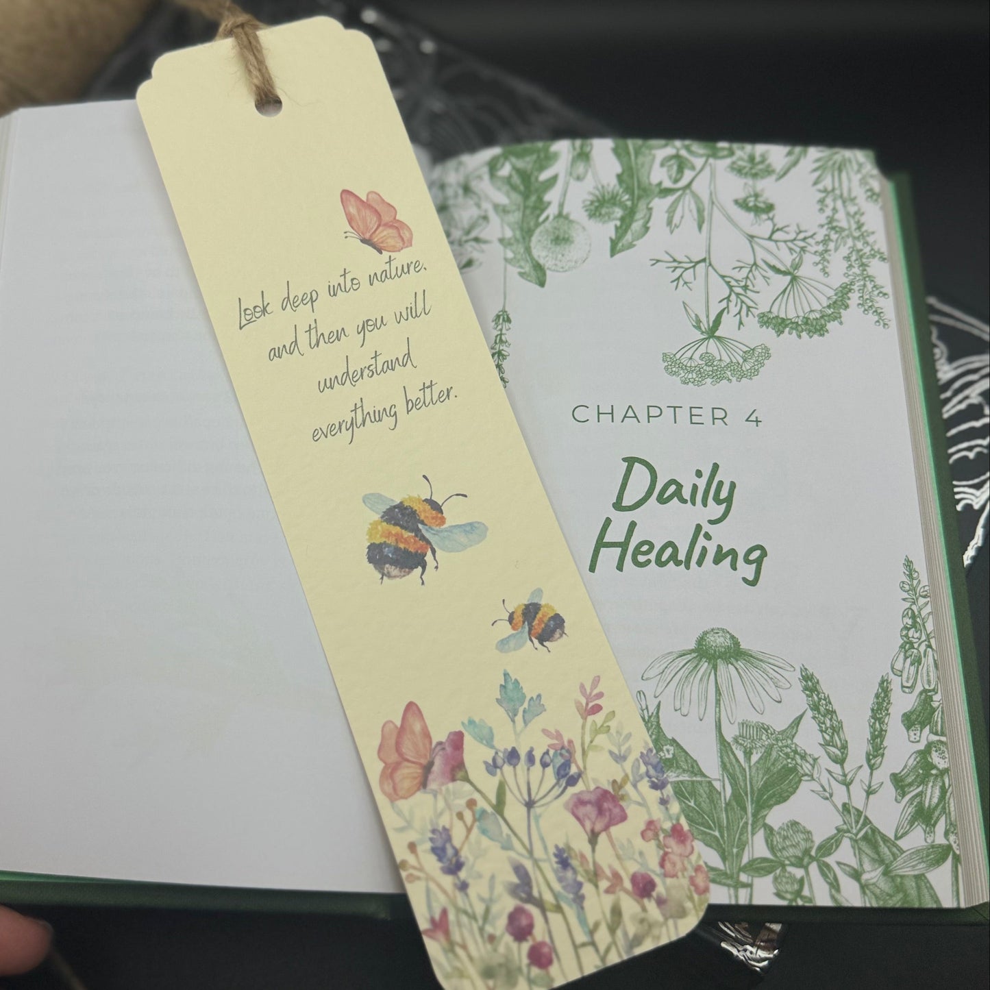 Spring Day Bookmark – Handmade Nature-Inspired Bookmark with Quote | “Look Deep Into Nature”