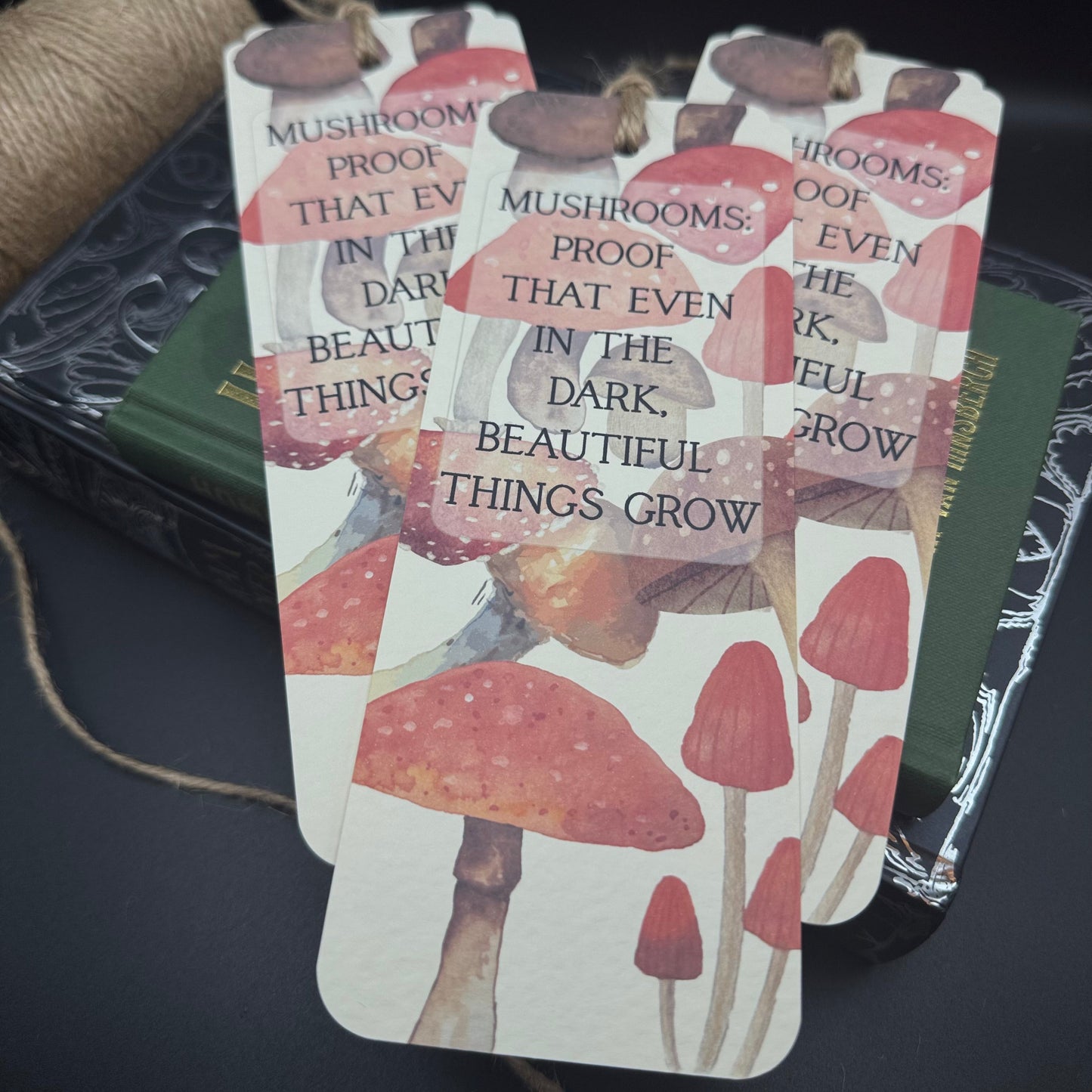 Mushroom Bookmark – Handmade Woodland Bookmark with Nature Quote | Fungi-Inspired Gift for Book Lovers