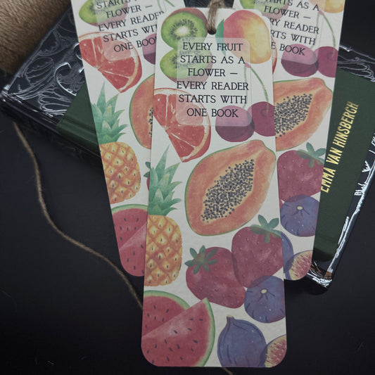 Fruit-Inspired Bookmark – Handmade Botanical Bookmark with Quote | “Every Fruit Starts as a Flower”