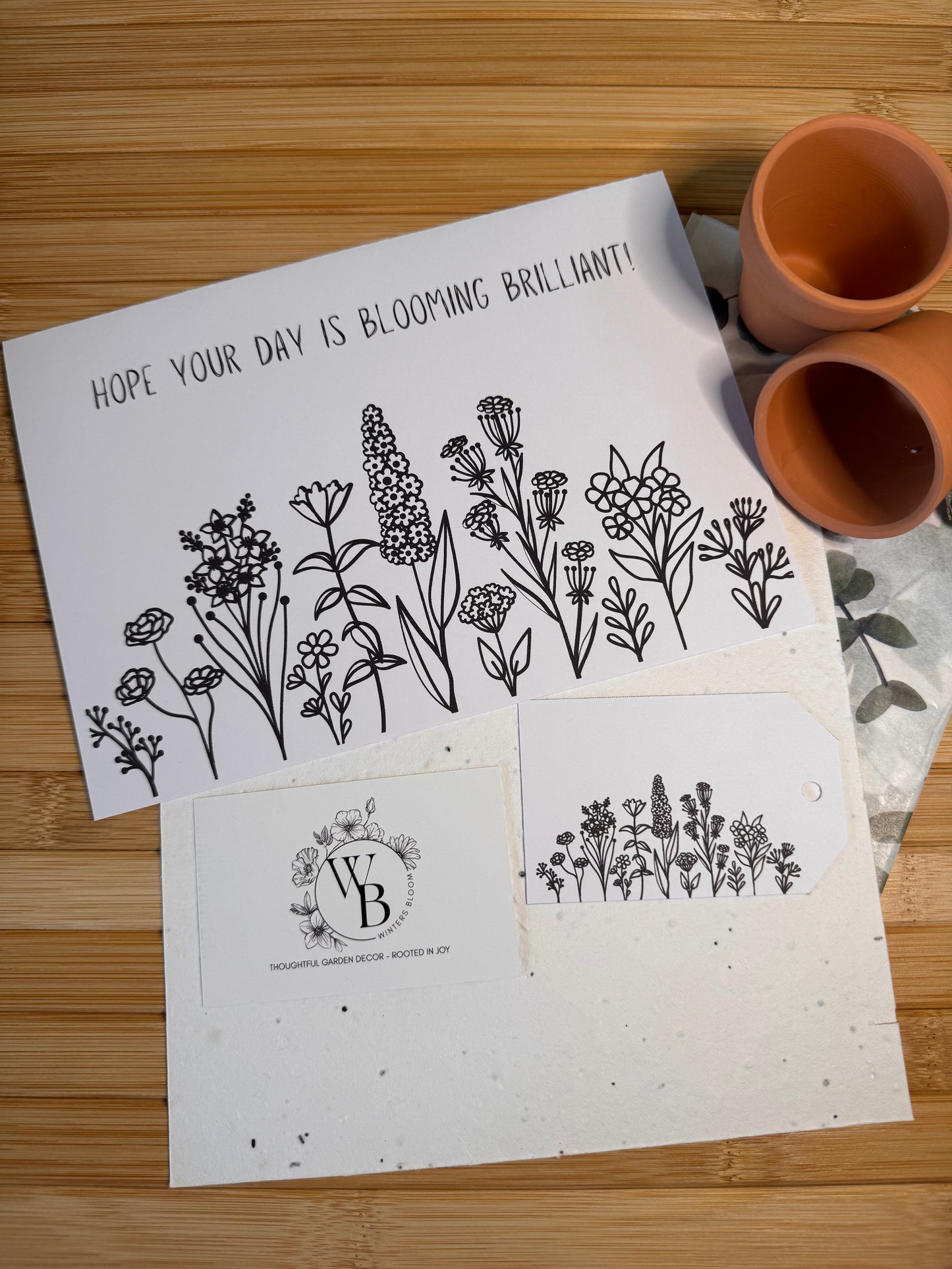 Card 'Hope your day is Blooming Brilliant'