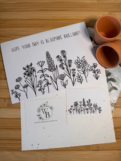 Card 'Hope your day is Blooming Brilliant'