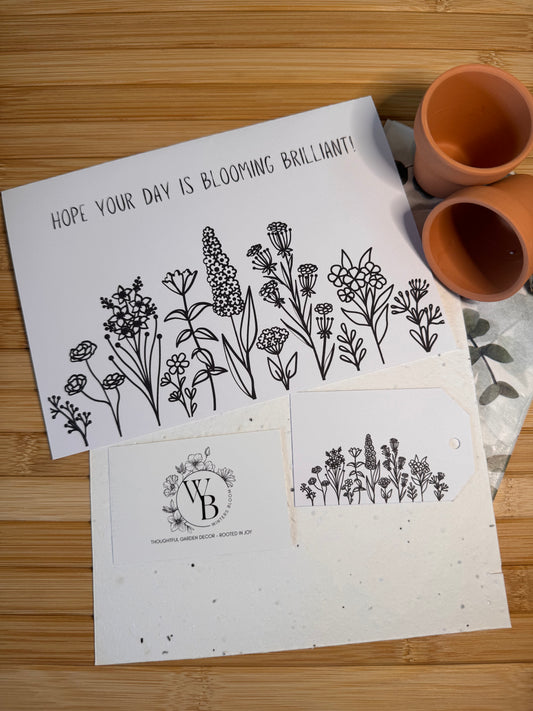 Card 'Hope your day is Blooming Brilliant'