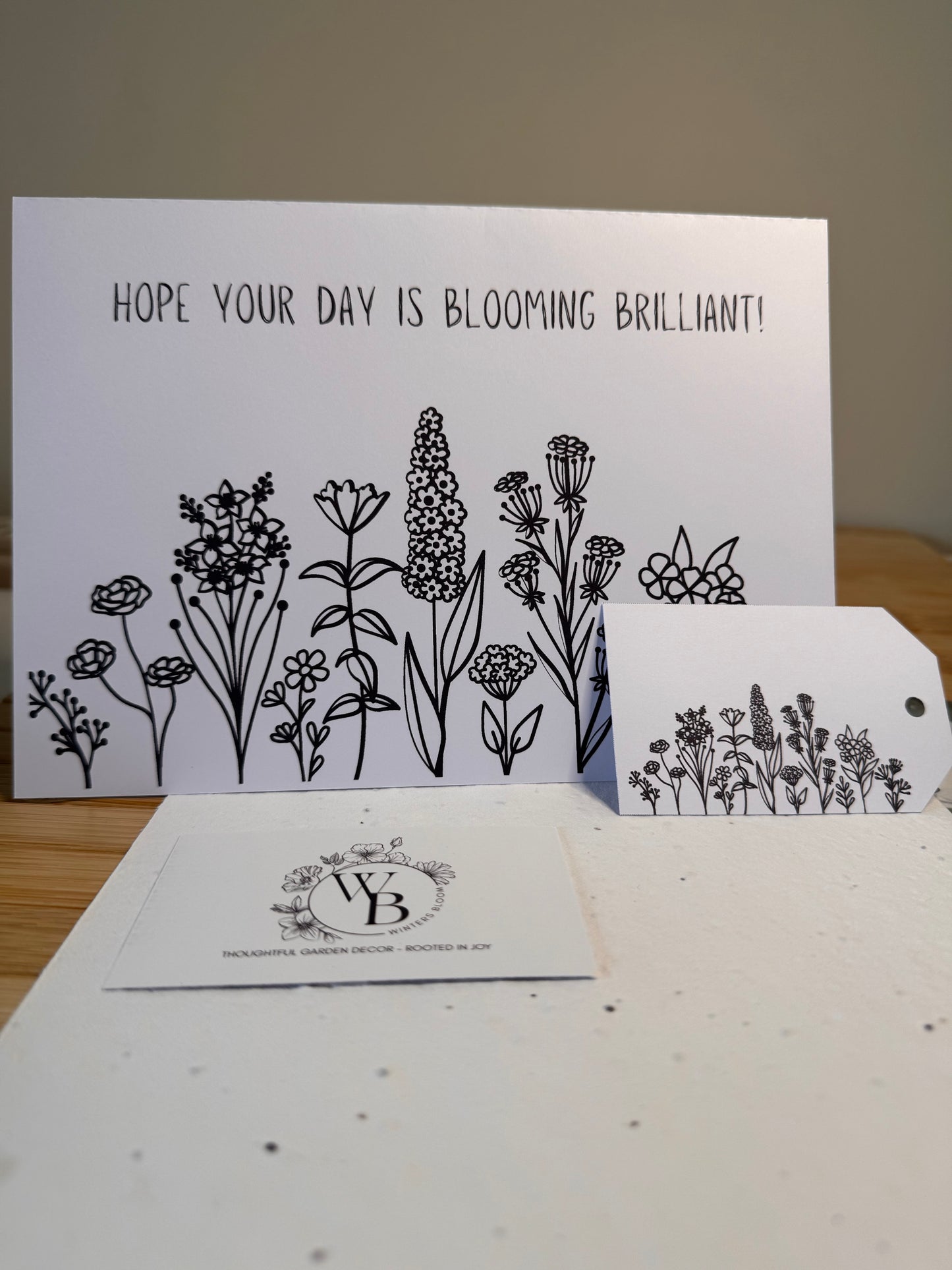 Card 'Hope your day is Blooming Brilliant'