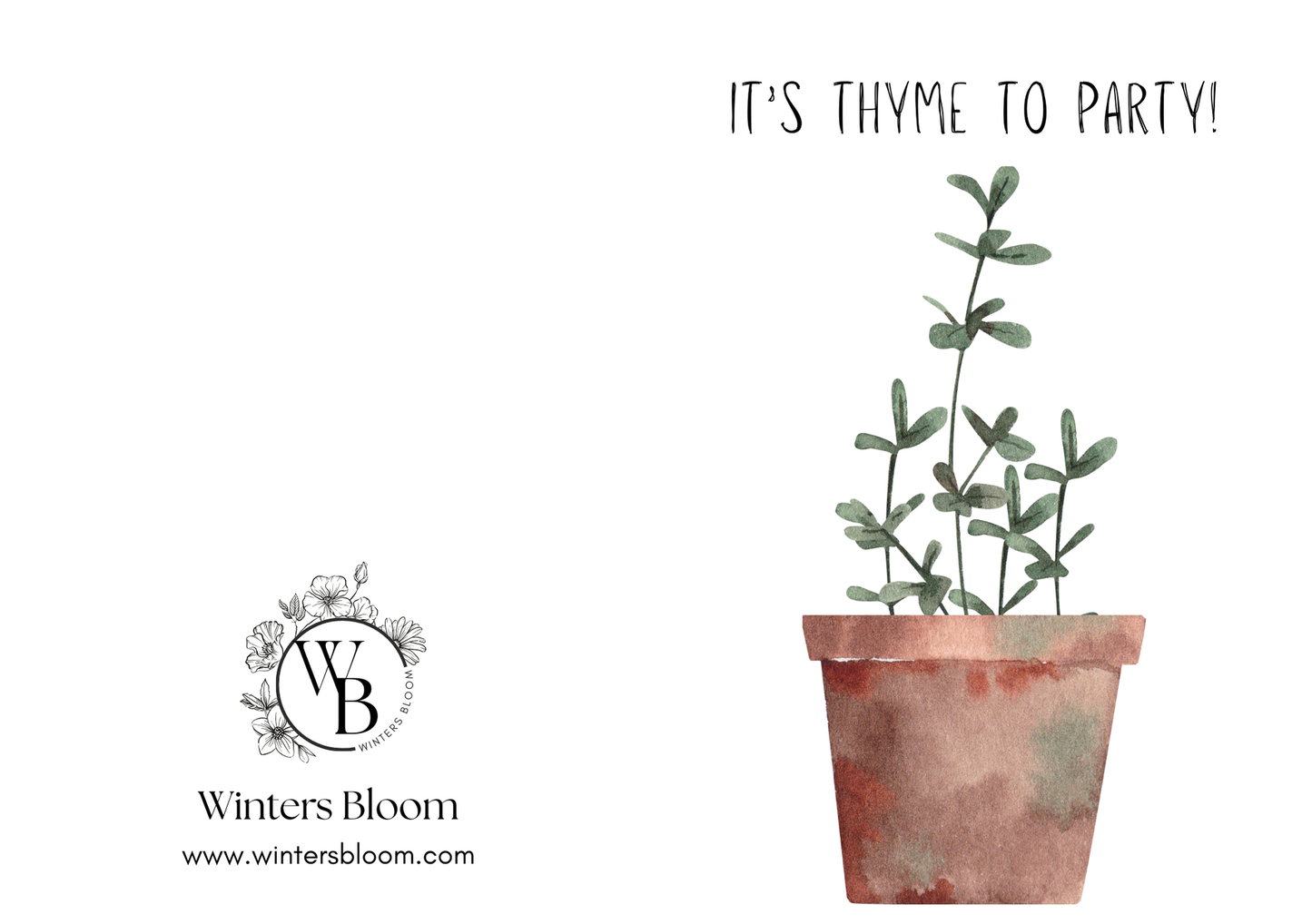 Birthday Card 'It's Thyme to party'