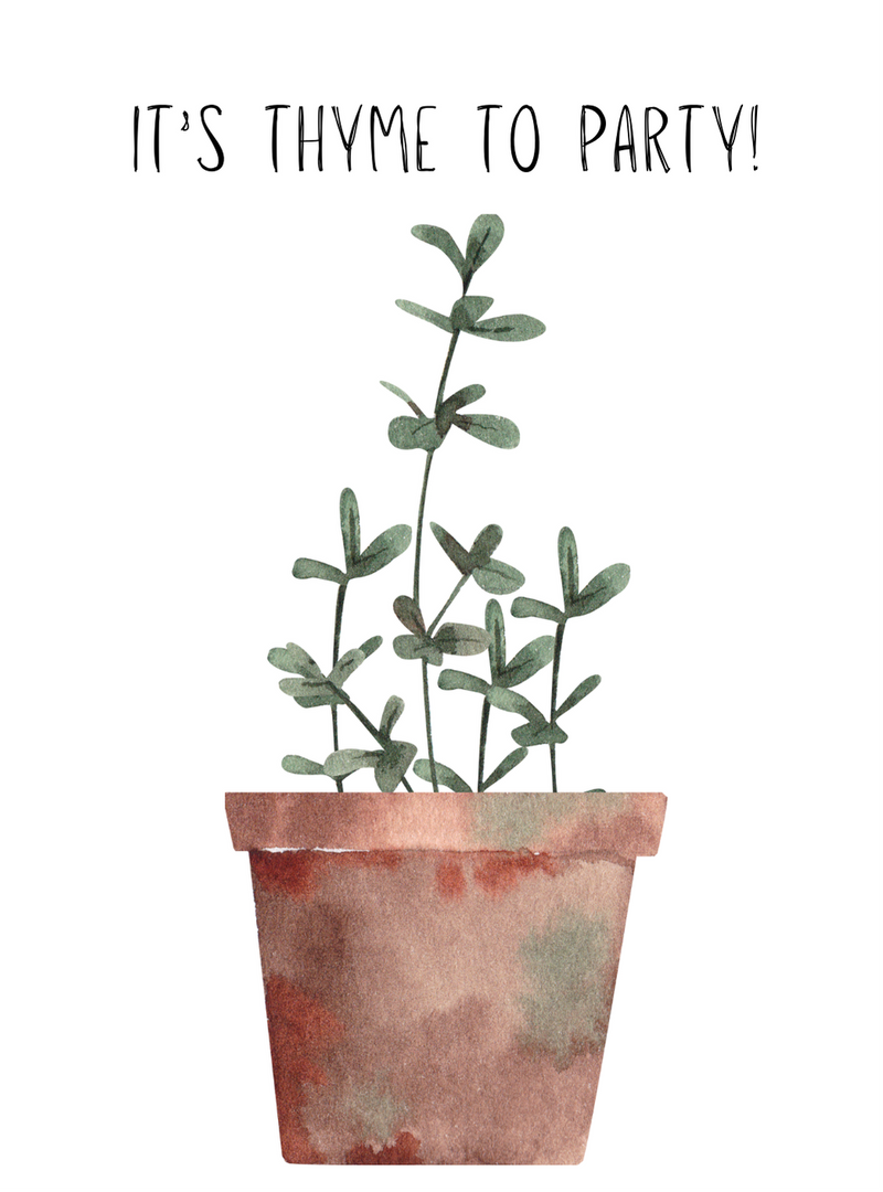 Birthday Card 'It's Thyme to party'