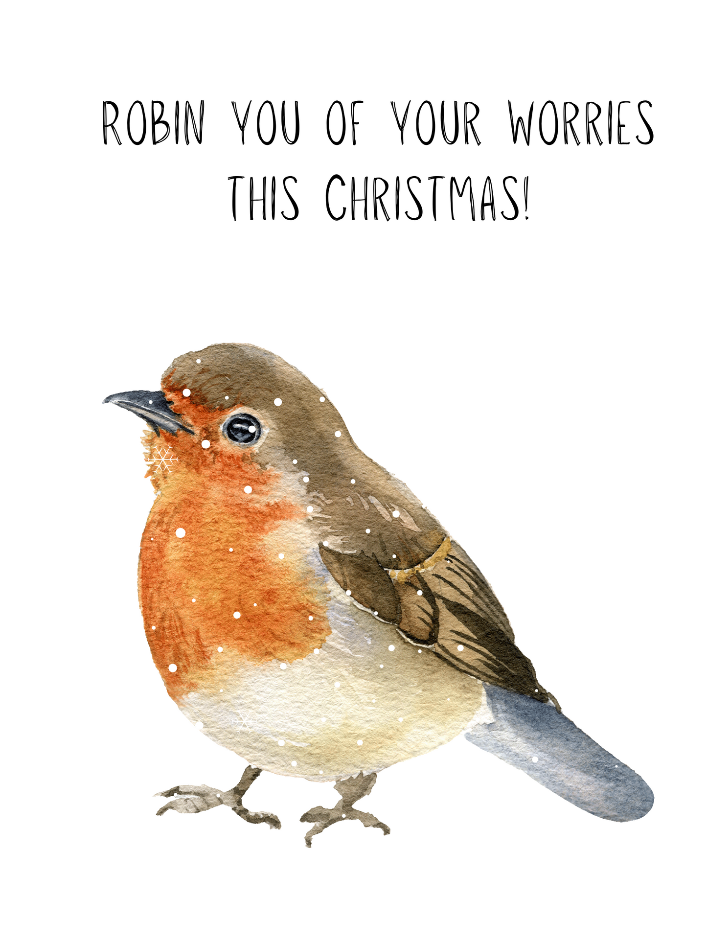 Christmas Card Robin you of your worries this Christmas