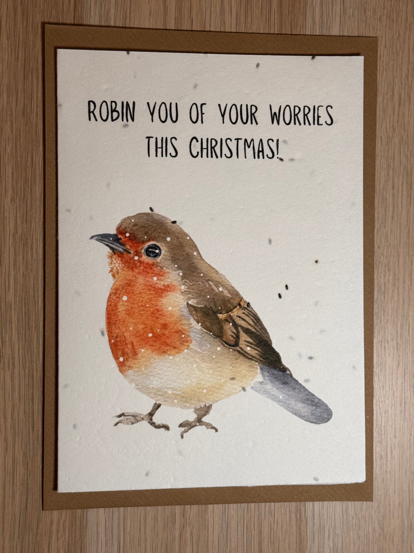 Christmas Card Robin you of your worries this Christmas