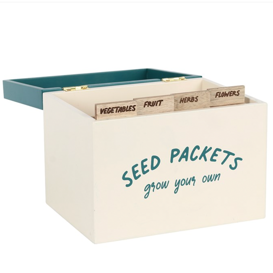 Wooden Seed Storage Box – Organize Your Garden Seeds with Rustic Farmhouse Style