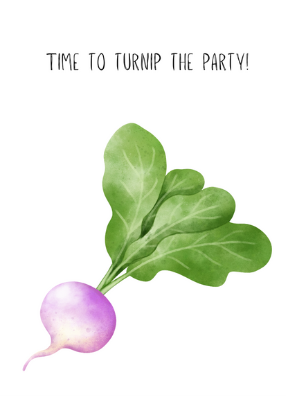 Birthday Card 'Time to Turnip the party'